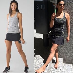 Lululemon Pace Rival Sports‎ Skirt Black Womens 8 Tennis Pickleball Hiking Skort
